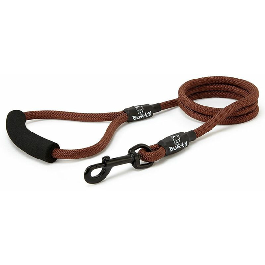 Strong Nylon Rope Dog Puppy Pet Lead Leash with Clip for Collar Harness - Brown - Small - Bunty