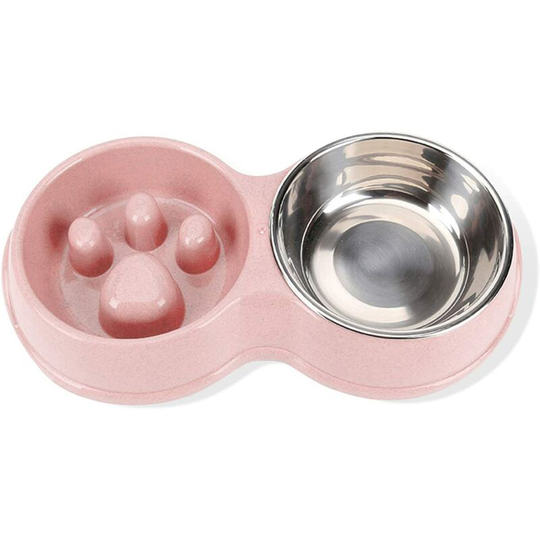 Anti-gluttony dog bowl Double dog bowl Non-slip bowl Water bowl