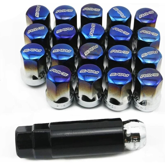 Deckon - 20pcs M12x1.5mm Car-styling Carbon Steel Tuner Car Wheel Lug Nuts With Blue Bake Lock Blue Roast Car Accessories (Color : Multicolor 20pcs,