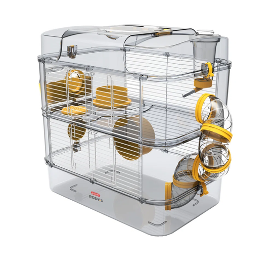 Cage For Small Rodents Rody 3 Duo Banana Yellow
