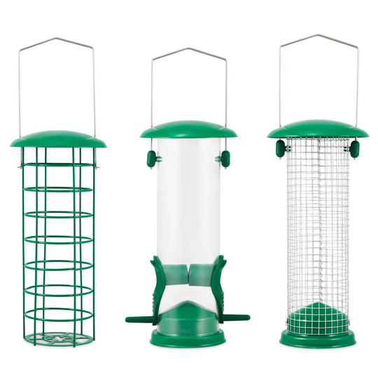 Akims 3 Piece Metal Tube Bird Feeder Set