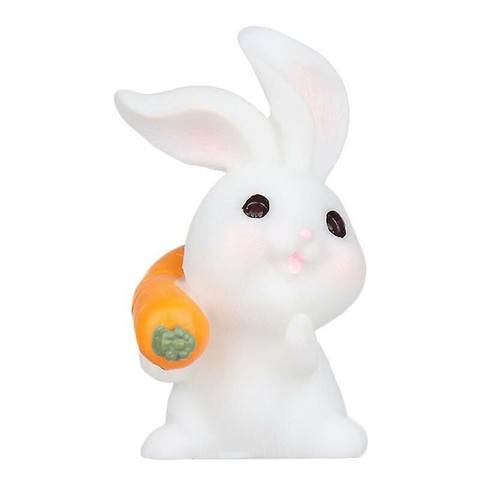 Gift Miniature Rabbit Statue Animal Crafts Mini Carrot House Resin Rabbit Statue Miniature