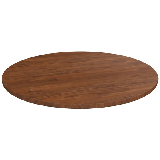 Round Table Top Dark Brown ?80x1.5 cm Treated Solid Wood Oak