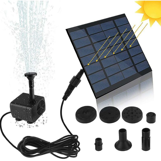 Solar fountain with panel water pump for outdoor fountain