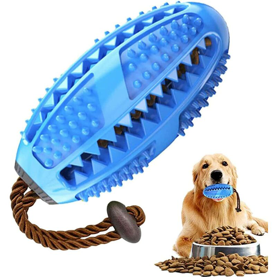 Non-Toxic Natural Rubber for Small Medium Dogs Ball Shaped Treat Dispenser for Dogs Puppy Dental Care Bite Resistant Non-Toxic 1 Pcs Blue