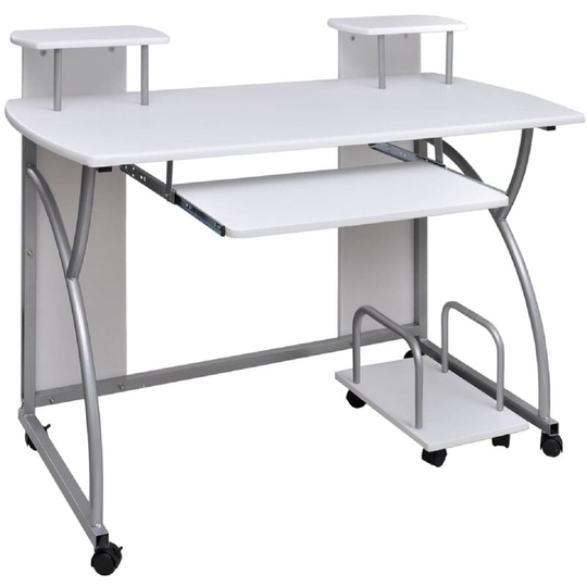 Computer Desk White 110x52x88.5 cm Engineered Wood Vidaxl White