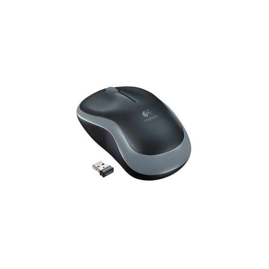 Logitech M185 Wireless Notebook Mouse, USB Nano Receiver, Black/Grey