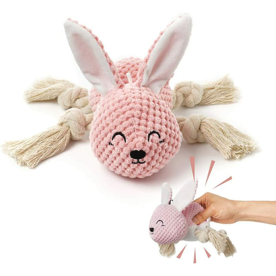 13treize - Plush Dog Toys, Puppy Chew Toys for Teething with Crinkle Paper, Durable Squeaky Dog Toys, Cute Dog Toy, Interactive Stuffed Rope Dog Toys