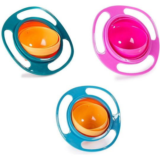 3pcs Set: Magic Bowl 360 Rotating Splashproof Gyro Bowl With Lid -Thsinde