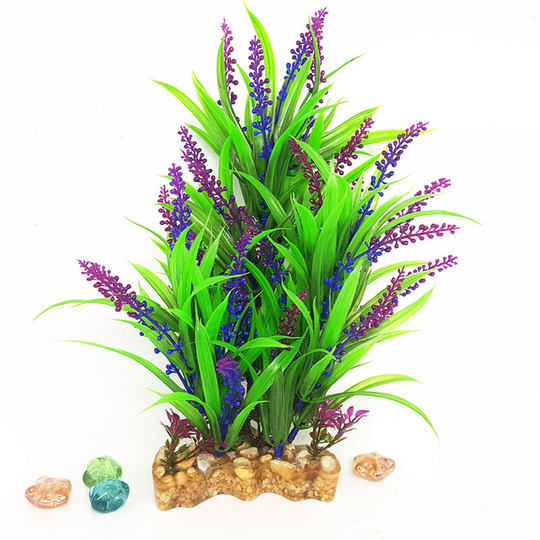 Lifcausal - 12Inch Tall Aquarium Artificial Plants Artificial Plastic Plants Ornaments Natural Artificial Foliage Plants diy Realistic Fake Plants