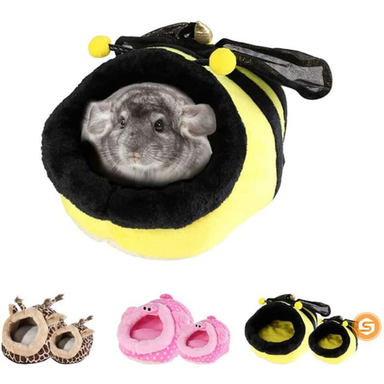 Nest Warm Lightweight Hamster Guinea Pigs Bed Winter Rodent Nest Pets Bed, Winter Warm Cozy Nest for Ferret Rat Hamster Habitat (s, Wasp)