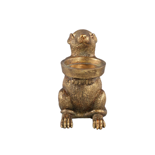 Miro Gold Polyresin Mouse Candlestick
