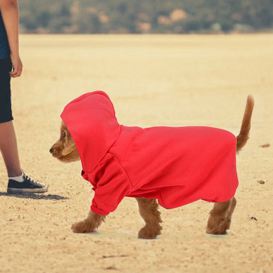 Cute Polyester Pet Winter Warm Hoodie Sweatshirt Clothes Coat for Dogs Puppy Cats(Red xl)
