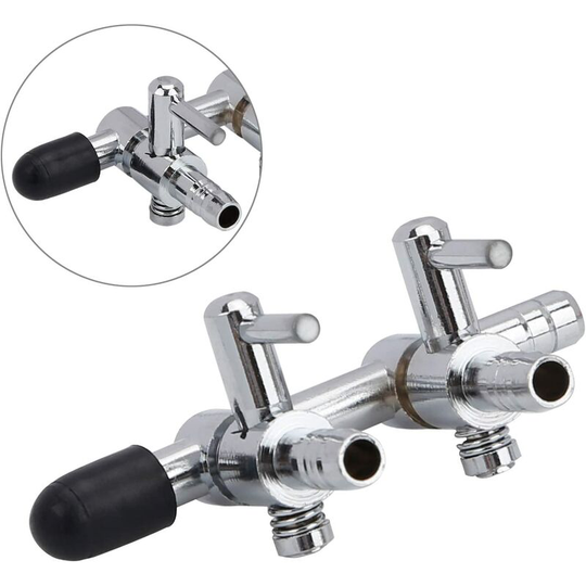 Perle Rare - Aquarium Air Flow Control Rod, Distributor Bypass Pump Accessory Set, 8-4mm Two Holes