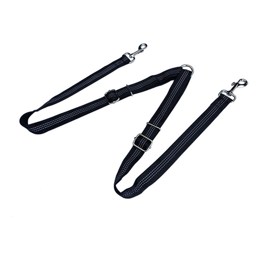 Betterlifegb - Double Dog Lead Coupler, No Tangle 360°Swivel Rotation 2 Dog Lead Splitter, Heavy Duty Adjustable Bungee Reflective Dual Dog Leash for