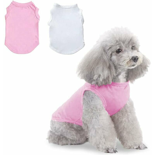 100% Cotton 2 Pieces Pet Shirts, Minimalist Dog T-Shirt, Cute Breathable Puppy Sweatshirt Summer Soft Vest Fashion Clothes, Suitable for Cats and