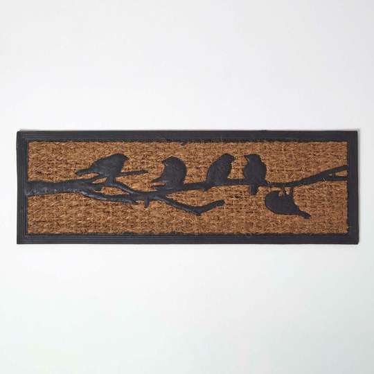 Homescapes - Decorative Birds Non Slip Coir Doormat