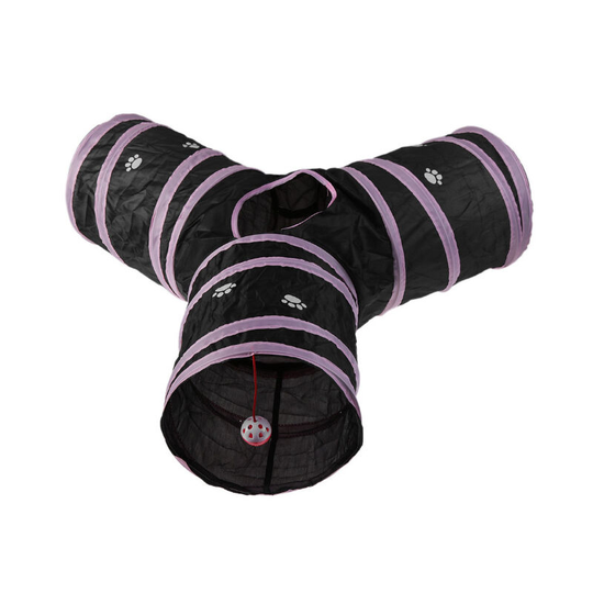 Cat Play Tunnel, Rabbit Tunnel 3 Way Collapsible Tunnel Tube Indoor Cat Toy, Outdoor Play Tunnel for Cats, Puppies, Kittens, Rabbits and Pets