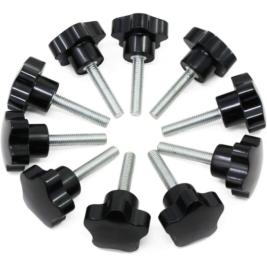Betterlifegb - M8x40 Female Thread Nut Clamp Handle, Star Shaped Hand Knobs Black Plastic Screw-in Handle Clamp Knob for Mechanical Equipment 10