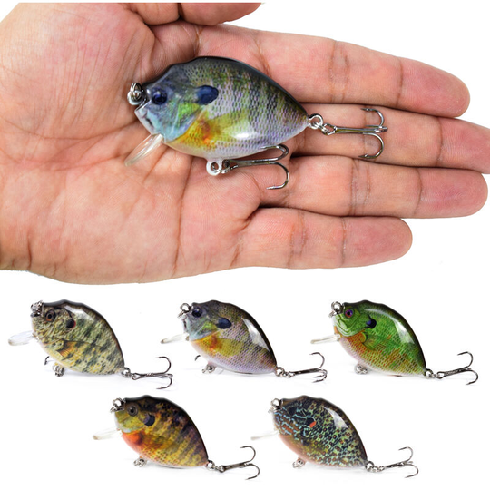 Lixada 5PCS Fishing Lures 6cm 15g Mini Wobbler Fishing Lure Artificial Hard Bait Crankbait with Tackle Box for Fish Bass Fishing Tackle,model: 5pcs