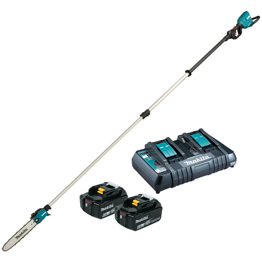 Makita DUA301PG2 36V Telescopic Pole Saw 300mm with 2 x 6.0Ah Batteries & Charger