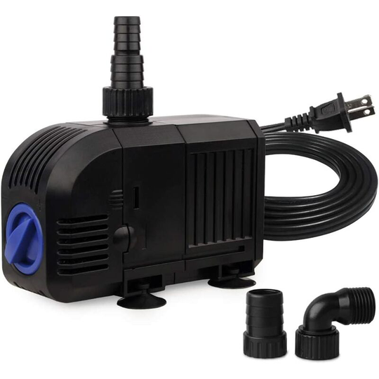 Submersible Pond Water Pump: 400 gph 25W Ultra Quiet Adjustable Outdoor Fountain Pump | Fish Tank | pool | Garden Waterfall | Hydroponic, Black, 1pc