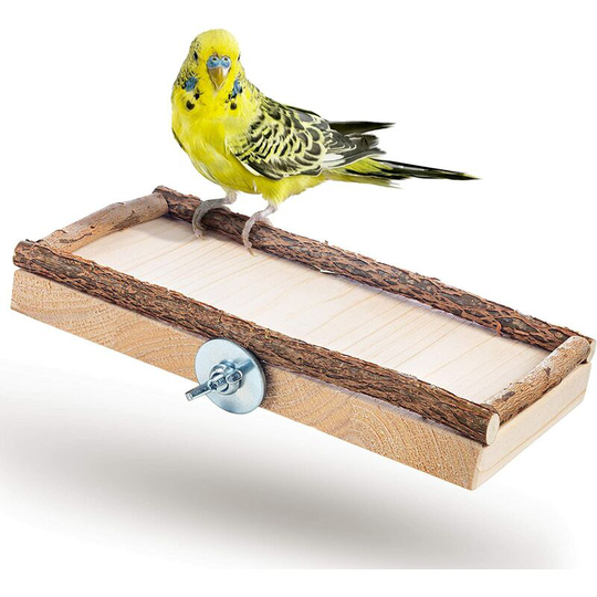 20x10cm with natural wood for cockatiels | Parrot Birdcage Platform | Tray, bird accessories lie