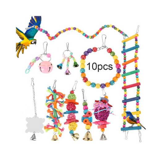 10 Pack/Set Beaks Metal Rope Small Parrot Toys Budgie Cockatiel Cage Bird Toy