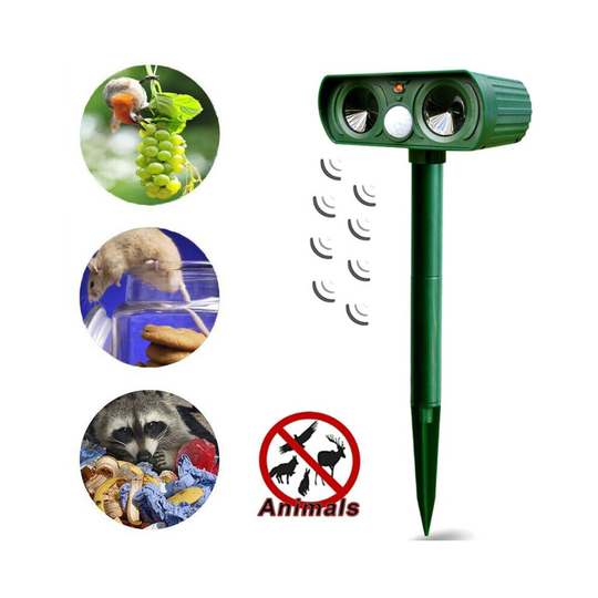 Garden Animal Repeller Ultrasonic Solar Power Outdoor Pest Cat Mice Rat Sensor