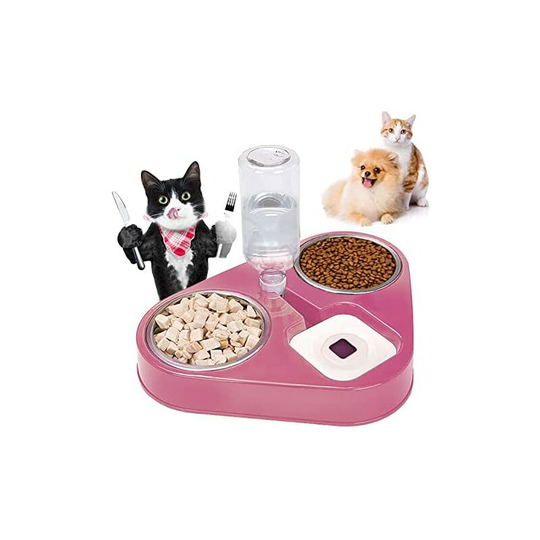 Modou - Cat Bowls, Cat Bowls, Cat Bowl with Double Lift, Automatic Water Storage 3 in 1, Dry and Wet Separation Design, Available for Cats and