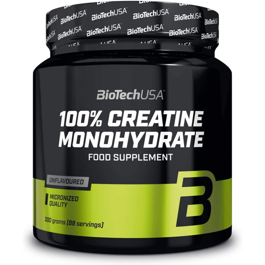 BioTechUSA 100% Creatine Monohydrate Pharmaceutical Grade creatine monohydrate Powder, Unflavoured, 300 g