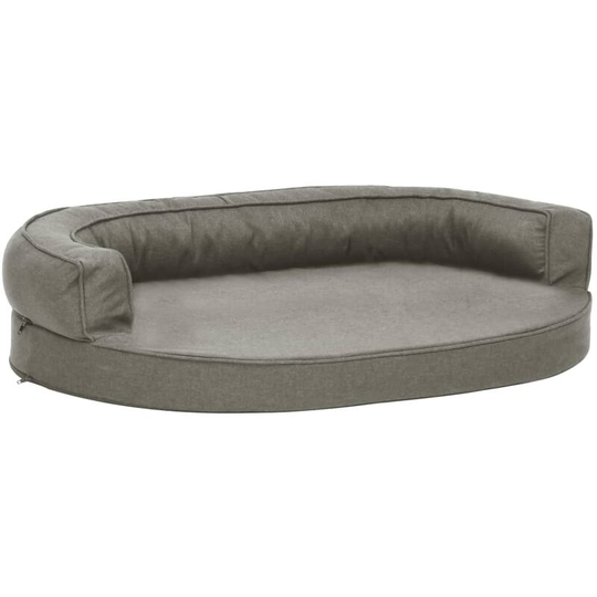 Ergonomic Dog Bed Mattress 90x64 cm Linen Look Grey Vidaxl Grey