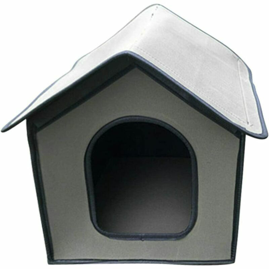 Outdoor Dog House | Waterproof Cat House | Winter Outdoor Cat House for Pets | Foldable Ecological Shelter for Cat/Rabbit/Small Dog(grey)