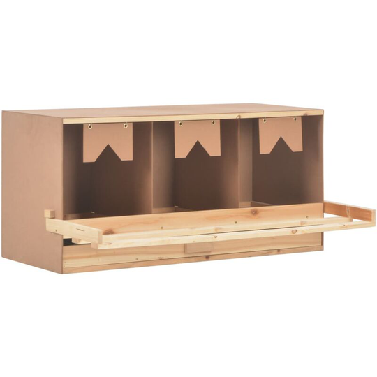 Chicken Laying Nest 3 Compartments 96x40x45 cm Solid Pine Wood Vidaxl n/a