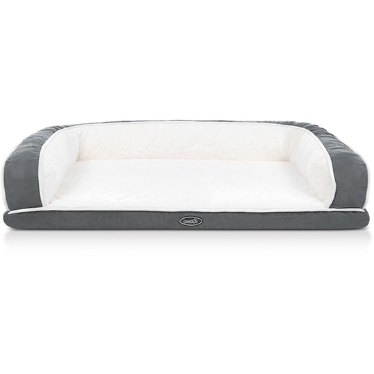 Pecute - Pet Sofa Bed Dog Bed(M 76 * 46 * 18 cm), Egg Crate Memory Foam Cat Couch Bed with Three Side Bolster for Good Support, Removable Washable