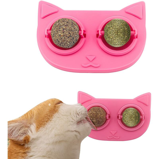 Catnip Balls for Indoor Cat Chewing, Edible Catnip Balls for Licking Cats, Natural Rotating Cat Treats, Toys for Cleaning Cat Teeth, Safe for Health,