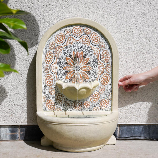 54cm Plug In Moroccan Outdoor Garden Water Fountain Feature | Decorative Bird Bath