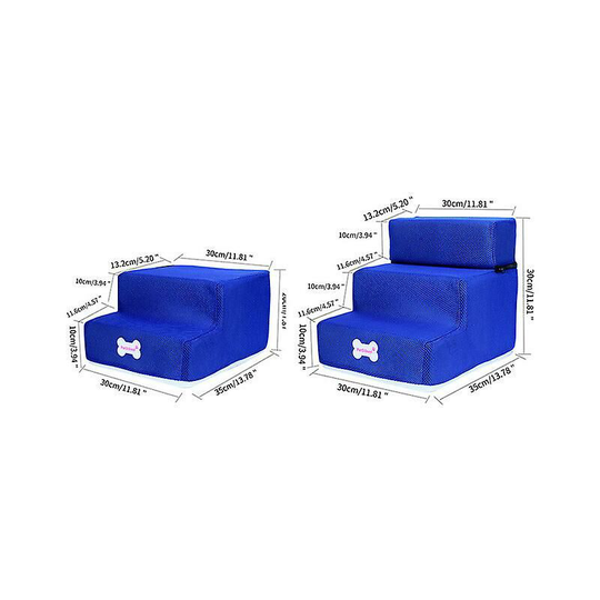 Woosien - Dog stairs dog ladder pet 3 steps dog stairs for small cat pet ramp ladder anti-slip removable dogs soft bed pet cages kennels 2 steps