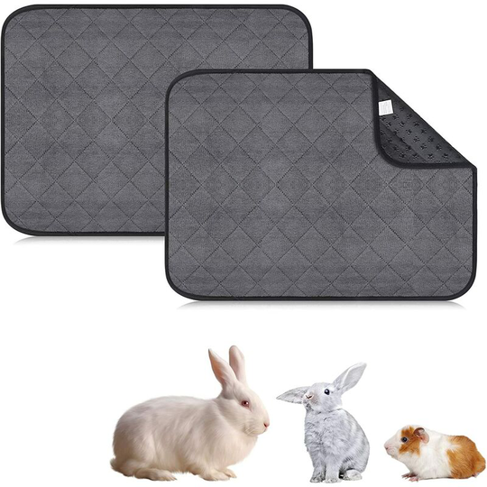 2 Pack Guinea Pig Cage Mat Washable Waterproof Absorbent Blanket for Small Animal Dwarf Rabbit Chinc