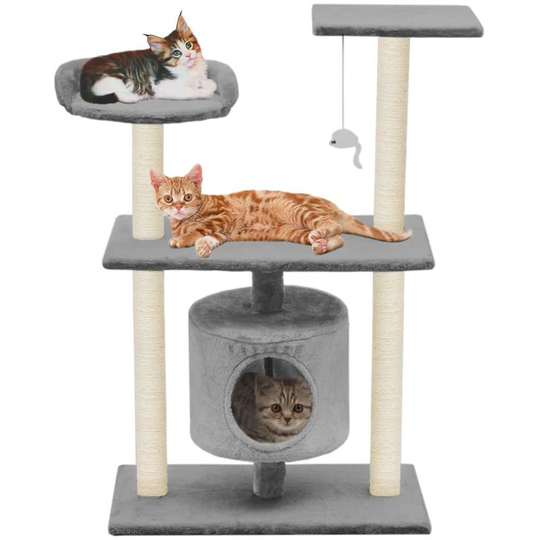 Cat Tree with Sisal Scratching Posts 95 cm Grey
