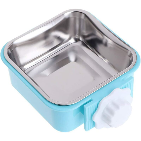 Removable stainless steel cat bowl with bolt-on holder for dogs and puppies - Litzee