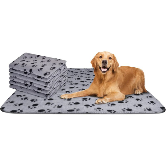 6 x Soft Plush Blankets Mats for Dogs, Cats, Rabbits and Other Pets Washable Gray 75 * 75 cm - Rhafayre