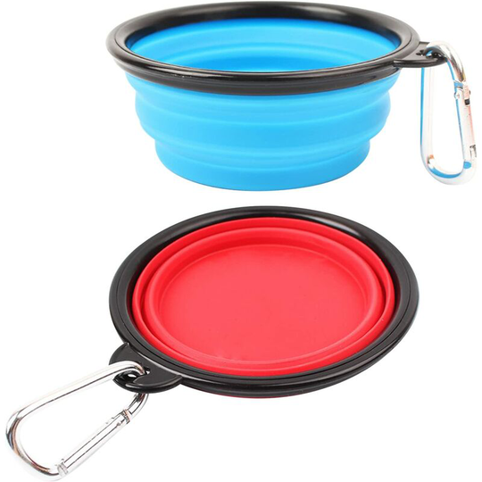 Readcly - Collapsible Dog Bowl, Travel Dog Bowl, Portable Dog Bowl, Collapsible Cat Bowl, 2 Pieces Travel Bowls for Dog and Cat Collapsible Silicone