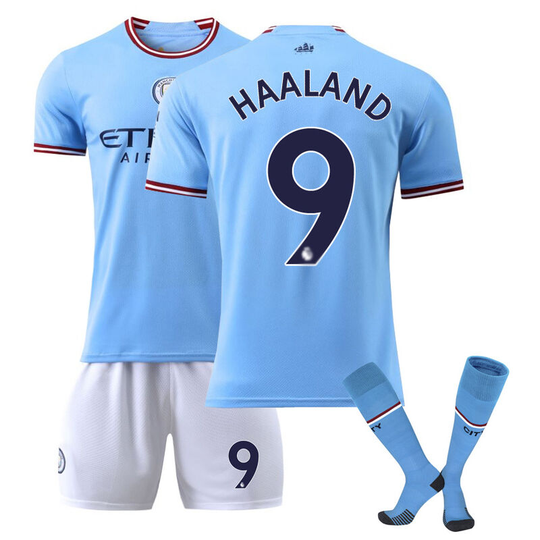Manchester City Home Football Suit No.9 Size 22