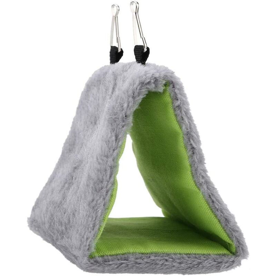 Einemgeld - Parrot Bird Nest Winter Hammock Warm Hanging Cave Cage Plush House Soft Triangular Hut Hammock Cave Hanging Durable Snuggle Hut Feeding
