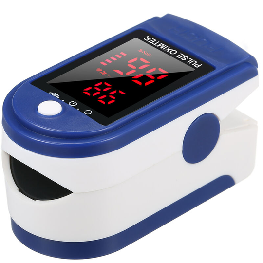 Superseller - Fingertip Pulse Oximeter Blood Oxygen Saturation & Heart Rate Detection 10s Quick Measure & Auto-off Alarm Function Portable SpO2 & Min
