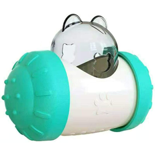 LITZEE Pet Food Cup Dispensing Toy, Interactive Pet Food Dispensing Toys, Cat Food Feeder Ball, Cat Dog Feeder (Blue)