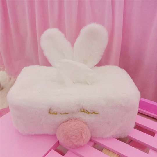 Sun Flowergb - 1pcs Decorative Tissue Holder, Cute Tissue Box Cover, Fluffy Plush Cover, Home Decoration, Desk Decoration (White, Rectangle), Car