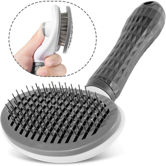 2 Packs Universal Cat Grooming Brush - For Long Hair - Self Cleaning - Gray