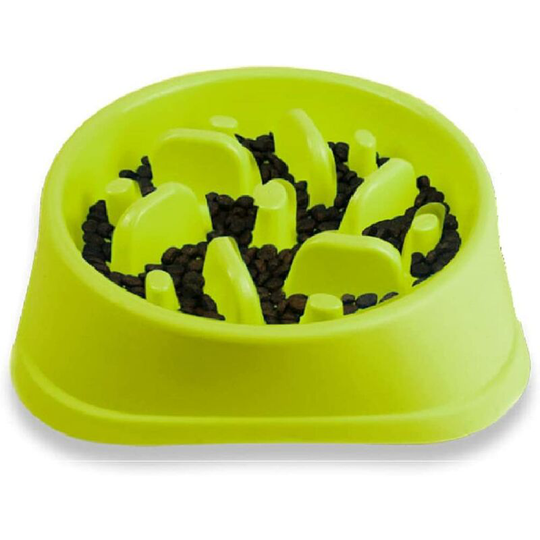 Decyam slow feeding dog bowl, interesting interactive dog bowl, durable non-toxic and environmentally friendly bamboo fiber food bowl